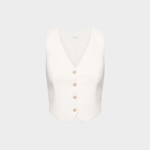 Aritzia Wilfred White Linen Vest